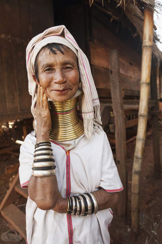 The Kayan people in Myanmar are known for wearing neck rings as ornaments. Myanmar joined Asean in 1997