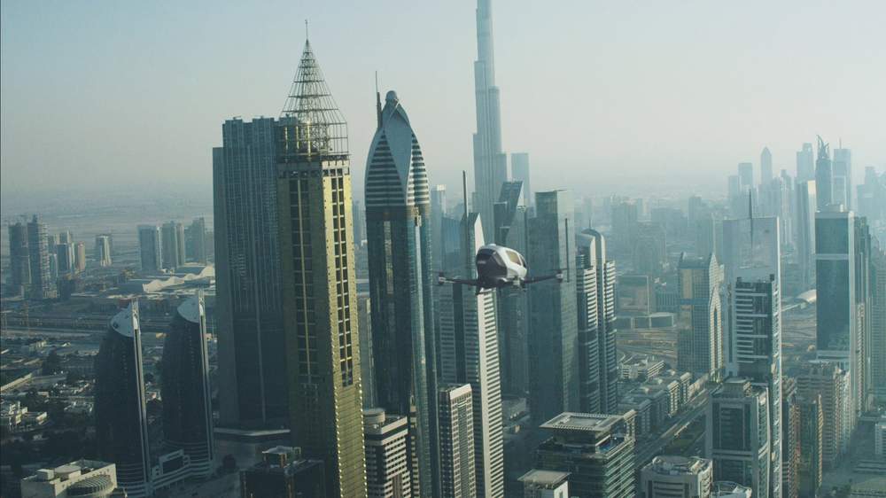 Chinese drone company Ehang imagines its flying pilotless taxi over Dubai