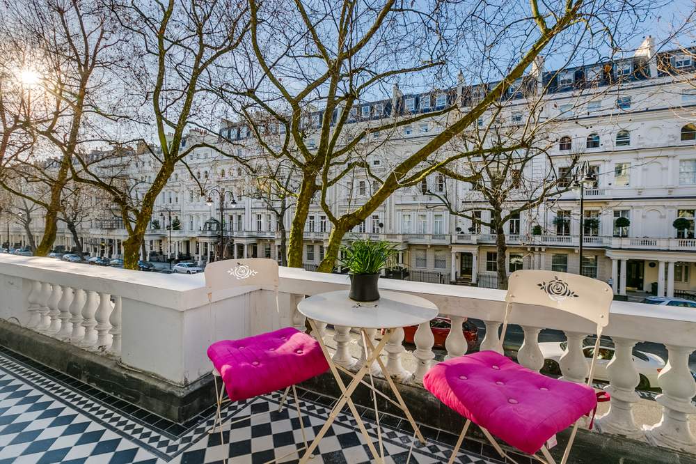 The terrace at the Queens Gate town house in Kensington