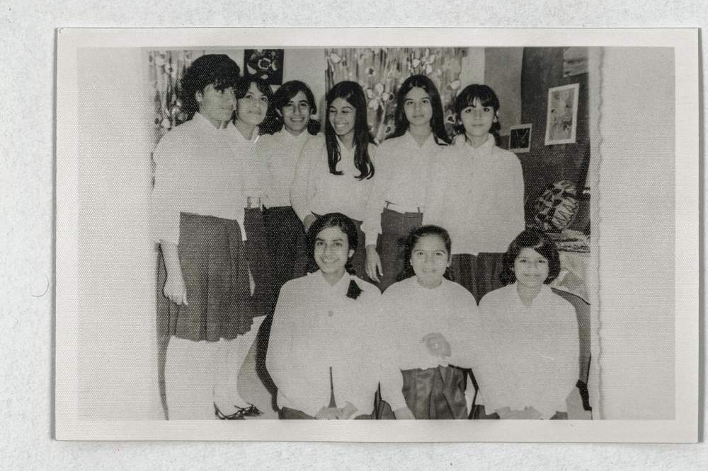 Dr Abbas (top centre) with her school mates