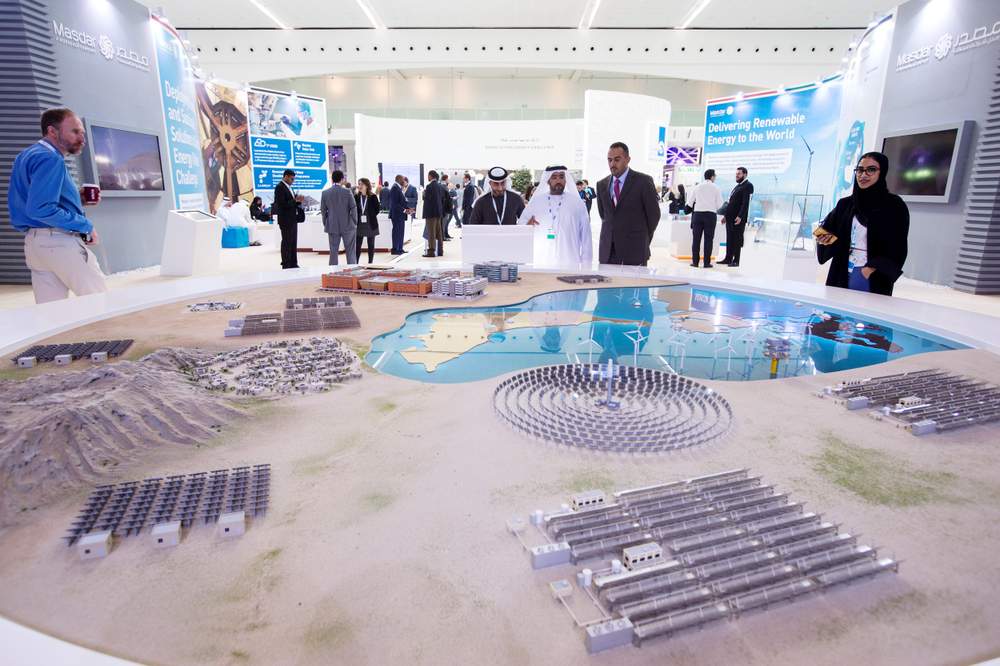 The Masdar stand at the World Future Energy Summit exhibition in 2016 at Adnec.&amp;nbsp;Photo: Christopher Pike \/ The National
