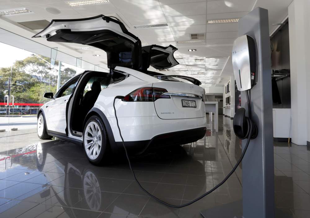 &amp;nbsp;A wall connector is used to demonstrate how a Model X vehicle can be charged at home,&amp;nbsp; at a Tesla electric car dealership in Sydney, Australia.&amp;nbsp;Photo: Jason Reed\/Reuters